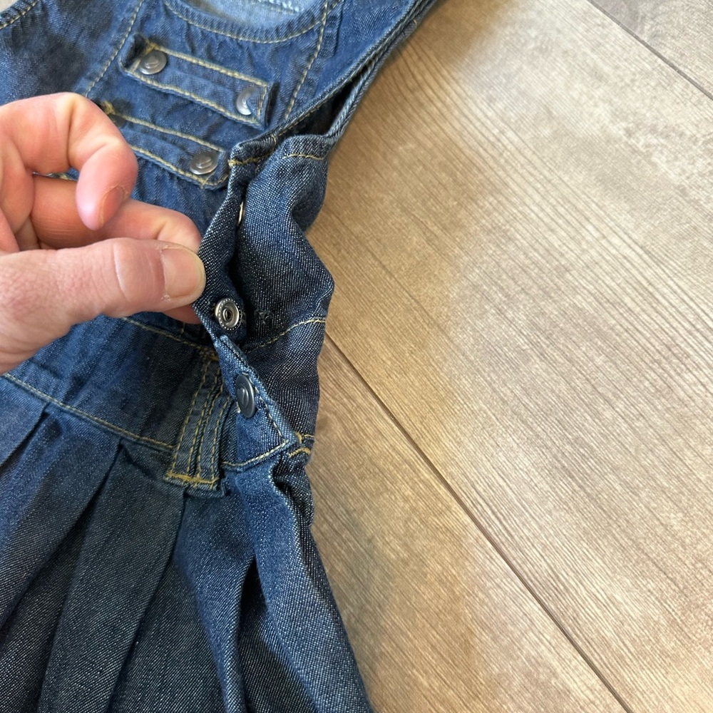 Vintage Childen’s Place Toddler Girl Denim Jumper Overalls Dress Size 24 Months - Picture 5 of 12